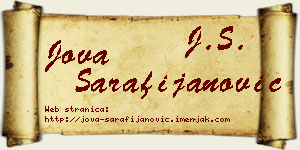Jova Sarafijanović vizit kartica